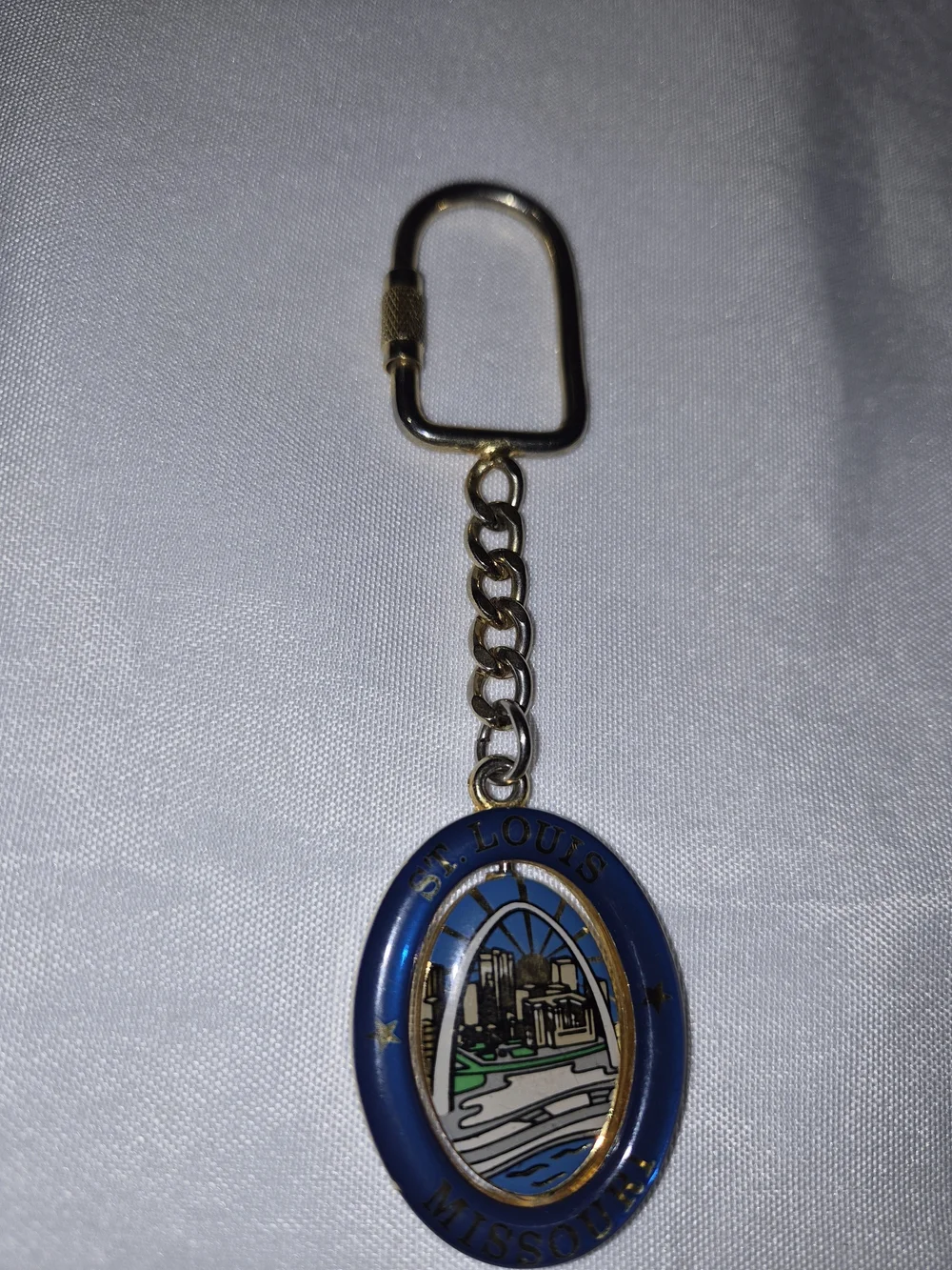 St. Louis Missouri Blue Oval Souvenir Keychain
